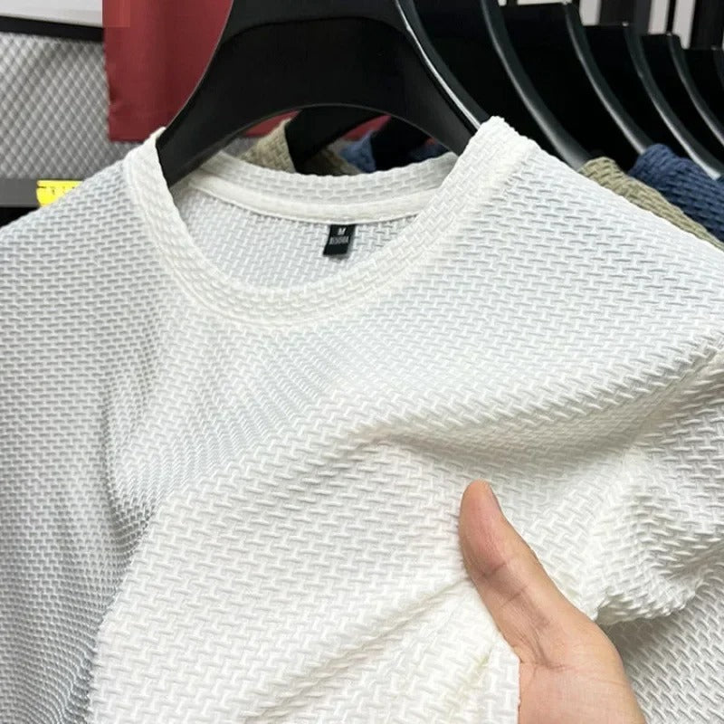 BAMBOO BREEZE SUMMER POLO MESH COLLARLESS